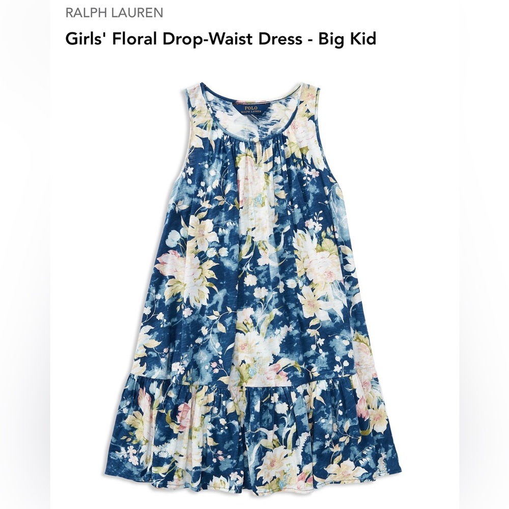 POLO RALPH LAUREN Girls' Floral Drop-Waist Dress - Big Kid
Size M (8-10)